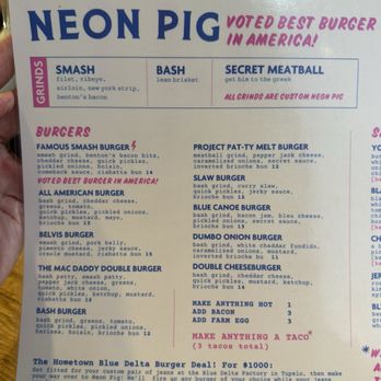 Neon Pig - Menu - Butcher Near Me - Tupelo, Mississippi Neon Pig - Menu - Butcher Near Me - Tupelo, Mississippi