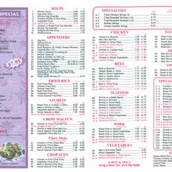 Kings Wok - Menu