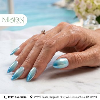 Mission nail bar - Mesmerizing aquamarine chrome gradients shift into ocean blue extensions. The high-shine futuristic finish catches every ray of light. - Nail Salons Near Me - Mission Viejo, California Mission nail bar - Mesmerizing aquamarine chrome gradients shift into ocean blue extensions. The high-shine futuristic finish catches every ray of light. - Nail Salons Near Me - Mission Viejo, California