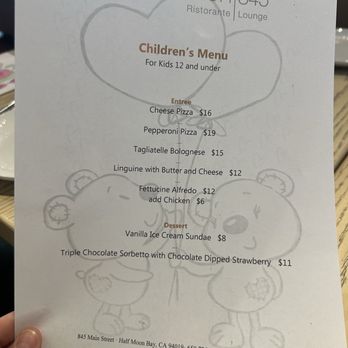 Pasta Moon - Kids menu with coloring - Italian Near Me - Half Moon Bay, California