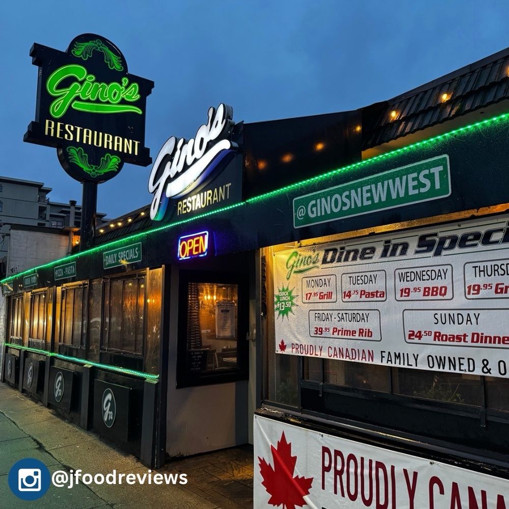 Gino's Restaurant - Signage - Italian Near Me - New Westminster, British Columbia Gino's Restaurant - Signage - Italian Near Me - New Westminster, British Columbia