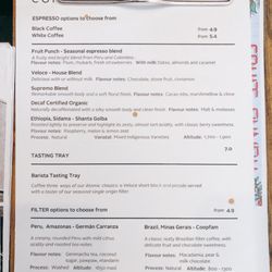 Atomic Coffee Roasters - Menu