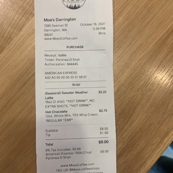 Moe's - Bill - Coffee & Tea Near Me - Darrington, Washington