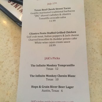 Jack Allen's Kitchen - The special menu - Southern Near Me - Austin, Texas