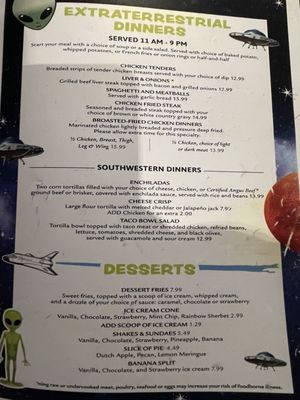 Menu photo 3 Space Age Restaurant and Bar Gila Bend, AZ