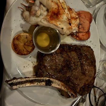 Fleming’s Prime Steakhouse & Wine Bar - Rib eye and lobster tail - Steakhouses Near Me - Pasadena, California
