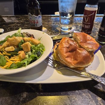 LongHorn Steakhouse - Overcooked burger.  Good salad - Steakhouses Near Me - East Point, Georgia