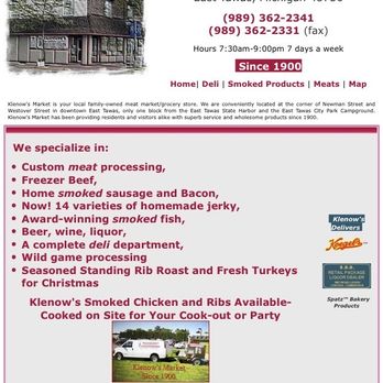 Klenow's Market - Info from their web page. - Grocery Near Me - East Tawas, Michigan Klenow's Market - Info from their web page. - Grocery Near Me - East Tawas, Michigan