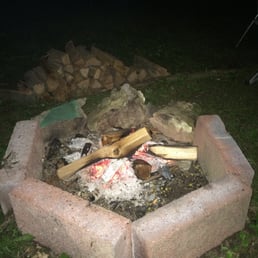 Fire pit by camper Fire pit by camper
