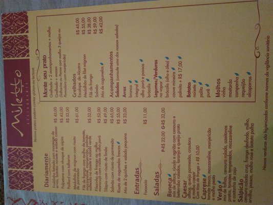 Menu photo 2 Restaurante Miletto Rio de Janeiro, RJ