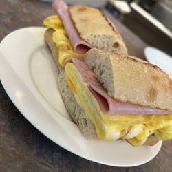 La Petite Crepe - Ham, egg and cheese on baguette