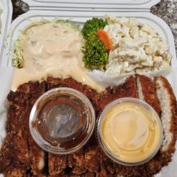 Burnin' Grill - Chicken katsu with regular salad and mac salad