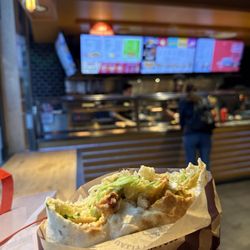 Chidoba - Chicken crunchwrap in the lobby