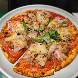 Cafe Veloce - Sausage, ham and pepperoni pizza
