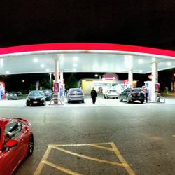 Esso - Looking at the gas bar from the front door of the Circle K convenience store. September 2019