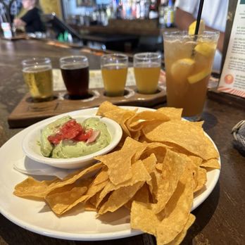 Crooked Hammock Brewery - Twisted tea was tasty. Keeping it light with chips & avocado dip... more flavor than some guacamoles ! - New American Near Me - Lewes, Delaware