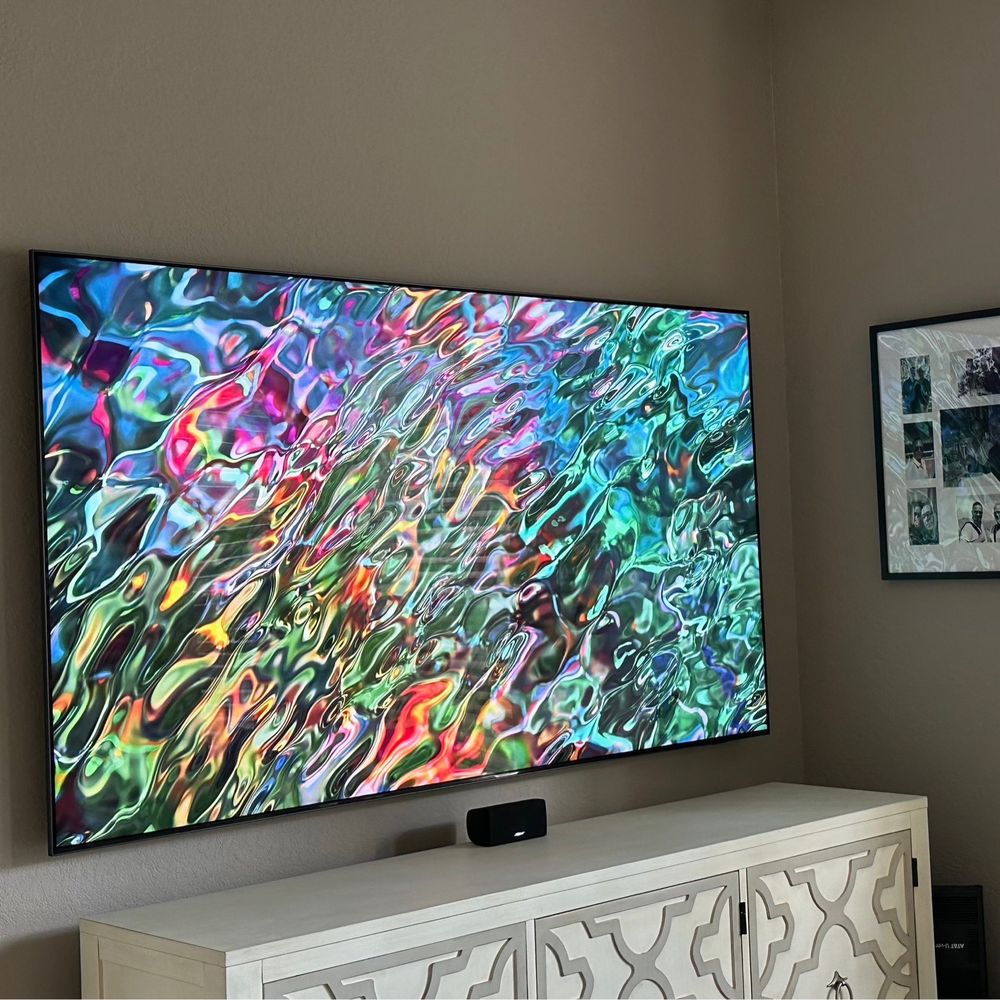 85 inch TV mounted.