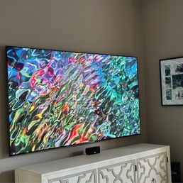 85 inch TV mounted.