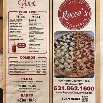 Rocco's Pizza & Pasta - Menu page 1-4 (Opening page) - Pizza Near Me - Saint James, New York Rocco's Pizza & Pasta - Menu page 1-4 (Opening page) - Pizza Near Me - Saint James, New York