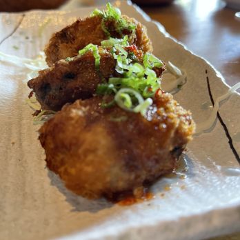 Sushi Konami - Special: Fried oysters (comes with 6pcz, someone ate the other 3 before taking a picture...) - Japanese Near Me - Auburn, Washington Sushi Konami - Special: Fried oysters (comes with 6pcz, someone ate the other 3 before taking a picture...) - Japanese Near Me - Auburn, Washington