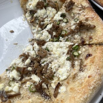 Napolese Pizzeria - Pork, goat cheese, and a white sauce (that we couldn't taste) - Pizza Near Me - Indianapolis, Indiana Napolese Pizzeria - Pork, goat cheese, and a white sauce (that we couldn't taste) - Pizza Near Me - Indianapolis, Indiana