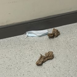 Health First Palm Bay Hospital - Covid mask and two dirty napkins