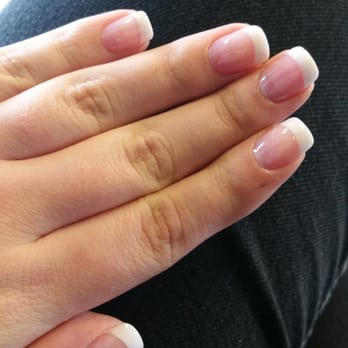 Sunshine 9 - Pink and white Acrylic by Ha on Saturday. - Nail Salons Near Me - San Carlos, California