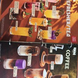 Drink menu Drink menu