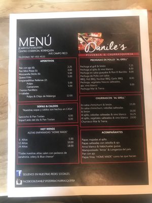 Menu photo 5 Danile's San Juan, PR