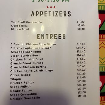 El Chico - Early bird menu 3:30-5:30 - Mexican Near Me - Melbourne, Florida