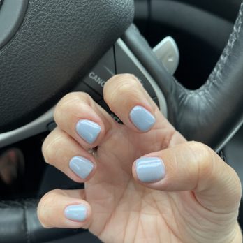 Blooming Nails - Square & short. Not round how I asked for. - Nail Salons Near Me - Wayne, New Jersey