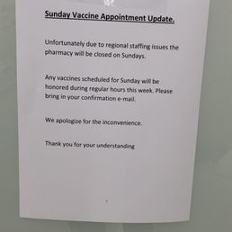 a sign posted to the public