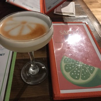 Salted Lime Bar & Kitchen - Pisco sour.. the lime design was a nice touch! - Mexican Near Me - Somerville, New Jersey Salted Lime Bar & Kitchen - Pisco sour.. the lime design was a nice touch! - Mexican Near Me - Somerville, New Jersey