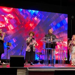 The Revival Center - The Pierce family worshipping .