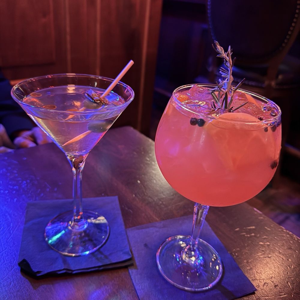 Chili dirty martini and Red G$T