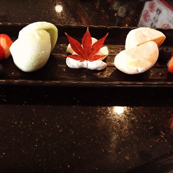 Sushi Rock - Green tea and mango mochi ice cream. Beautiful presentation! - Japanese Near Me - Dallas, Texas Sushi Rock - Green tea and mango mochi ice cream. Beautiful presentation! - Japanese Near Me - Dallas, Texas