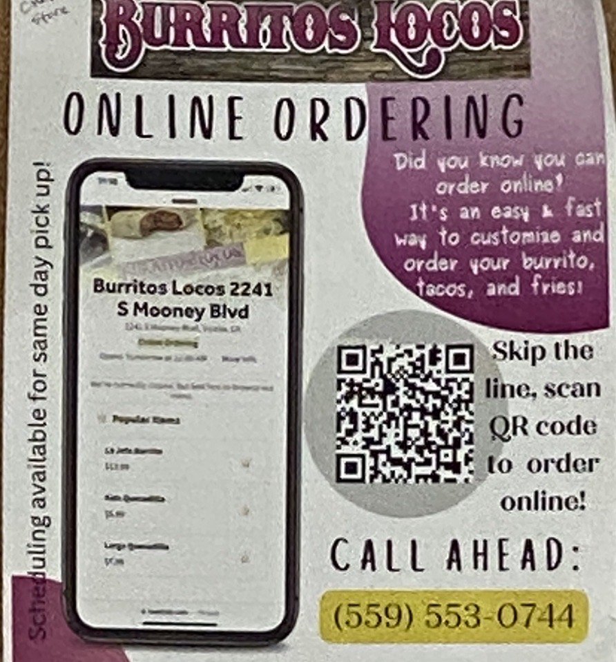 BURRITOS LOCOS Updated September 2024 2241 S Mooney Blvd, Visalia