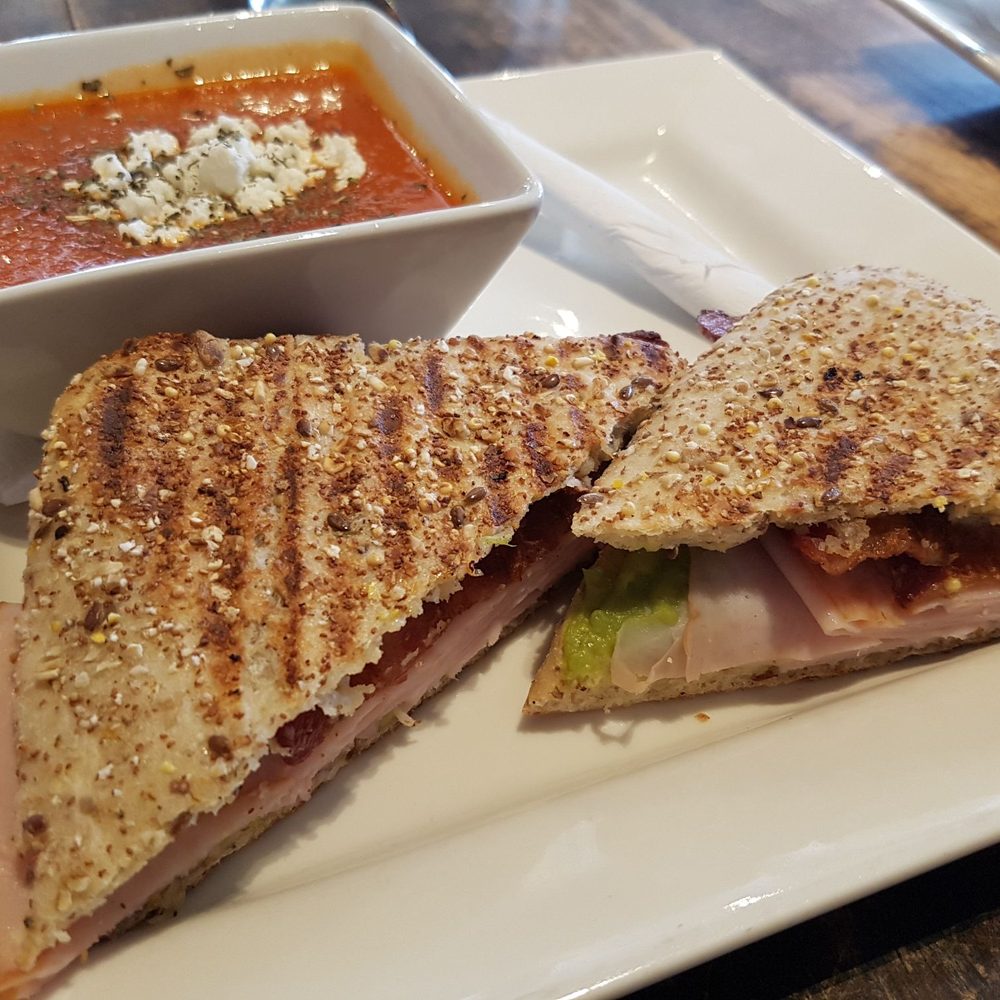 Copper Kettle Cafe - Turkey Avo Sandwich - sandwiches come with either a soup OR salad.  I appreciate the soup option! - Cafes Near Me - Waterdown, Ontario