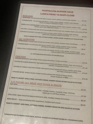 Menu photo 1 Montezuma burger Haus Camp Verde, AZ Menu photo 1 Montezuma burger Haus Camp Verde, AZ