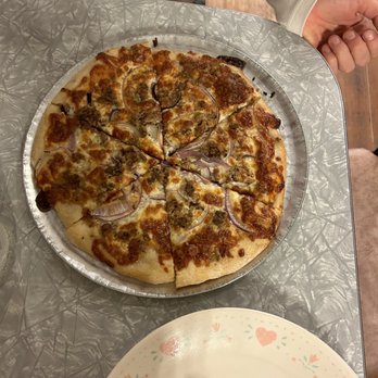 baked - White sausage pizza - Pizza Near Me - Galesburg, Illinois baked - White sausage pizza - Pizza Near Me - Galesburg, Illinois