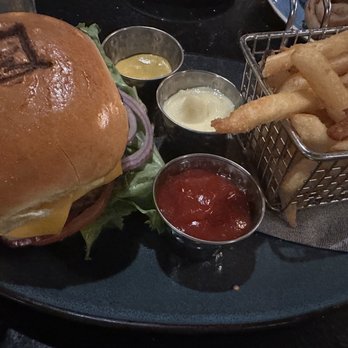 Second Street American Bistro - Burger with fries both delicious - American Near Me - Williamsburg, Virginia