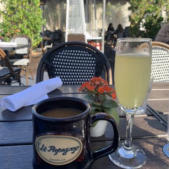 Le Papagayo - Coffee and a pineapple mimosa - Breakfast & Brunch Near Me - Encinitas, California Le Papagayo - Coffee and a pineapple mimosa - Breakfast & Brunch Near Me - Encinitas, California