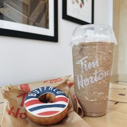 Tim Hortons - Westfield - Large iced Capp mocha, Buffalo donut.