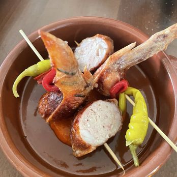 Heretik - Chicken wings stuffed with boudin blanc and romesco - Spanish Near Me - Denver, Colorado Heretik - Chicken wings stuffed with boudin blanc and romesco - Spanish Near Me - Denver, Colorado