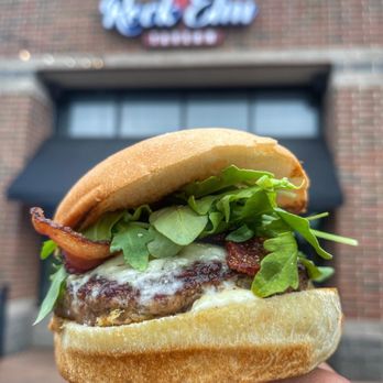 Rock Elm Tavern - VAT 17 BURGER Deer Creek Vat 17, white cheddar, arugula, candied bacon, roasted garlic aioli - New American Near Me - Plymouth, Minnesota Rock Elm Tavern - VAT 17 BURGER Deer Creek Vat 17, white cheddar, arugula, candied bacon, roasted garlic aioli - New American Near Me - Plymouth, Minnesota