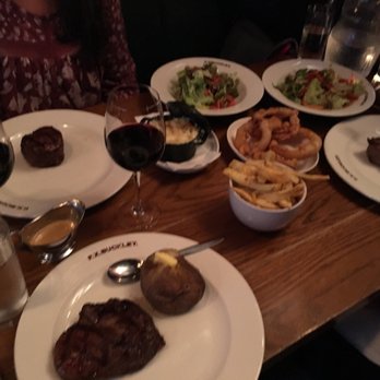 F.X.Buckley - The 10 oz porterhouse in front, the 8 oz filet behind it, and a 10 oz filet to the right. Beef dripping chip, onion rings, and Mac n cheese - Steakhouses Near Me - Dublin, D