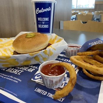 Culver's - Double bacon butter burger and onion rings - Fast Food Near Me - Columbus, Ohio