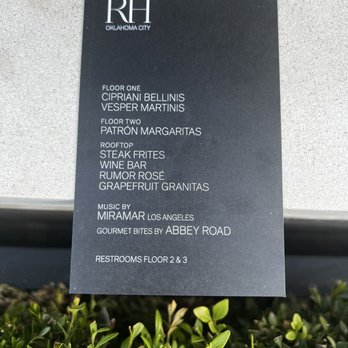 RH Rooftop Restaurant at RH Oklahoma City - Menu for the VIP event. - Breakfast & Brunch Near Me - Oklahoma City, Oklahoma RH Rooftop Restaurant at RH Oklahoma City - Menu for the VIP event. - Breakfast & Brunch Near Me - Oklahoma City, Oklahoma