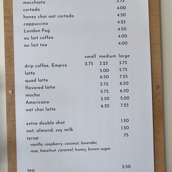 Dean: A Coffee Shop - Menu - Coffee & Tea Near Me - Goleta, California