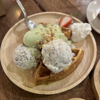 Tiki Thai - Pandan waffle - Tiki Bars Near Me - Reston, Virginia Tiki Thai - Pandan waffle - Tiki Bars Near Me - Reston, Virginia